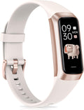 Moremore Fitness Tracker with Heart Rate, Sleep Tracking, Pedometer, Step Tracker with 1.1" AMOLED Screen, Waterproof Fitness Watch for Android iPhones Men Women, Beige