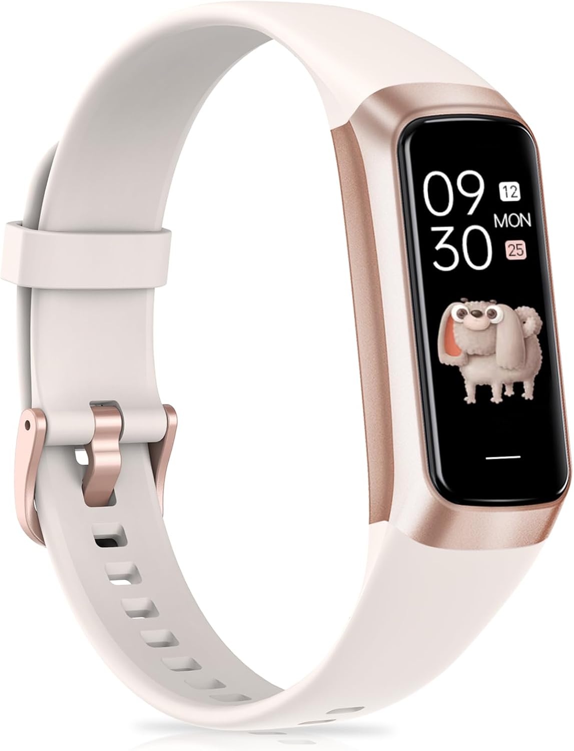 Moremore Fitness Tracker with Heart Rate, Sleep Tracking, Pedometer, Step Tracker with 1.1" AMOLED Screen, Waterproof Fitness Watch for Android iPhones Men Women, Beige
