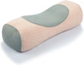 EDMILE Almohada Cervical de Trigo Sarraceno | 5x15 Pulgadas | Rodillo Lumbar Pequeno | Alivio de Dolor y Rigidez | Soporte de Cuello con Fundas de Cuadros Transpirables | Rosa