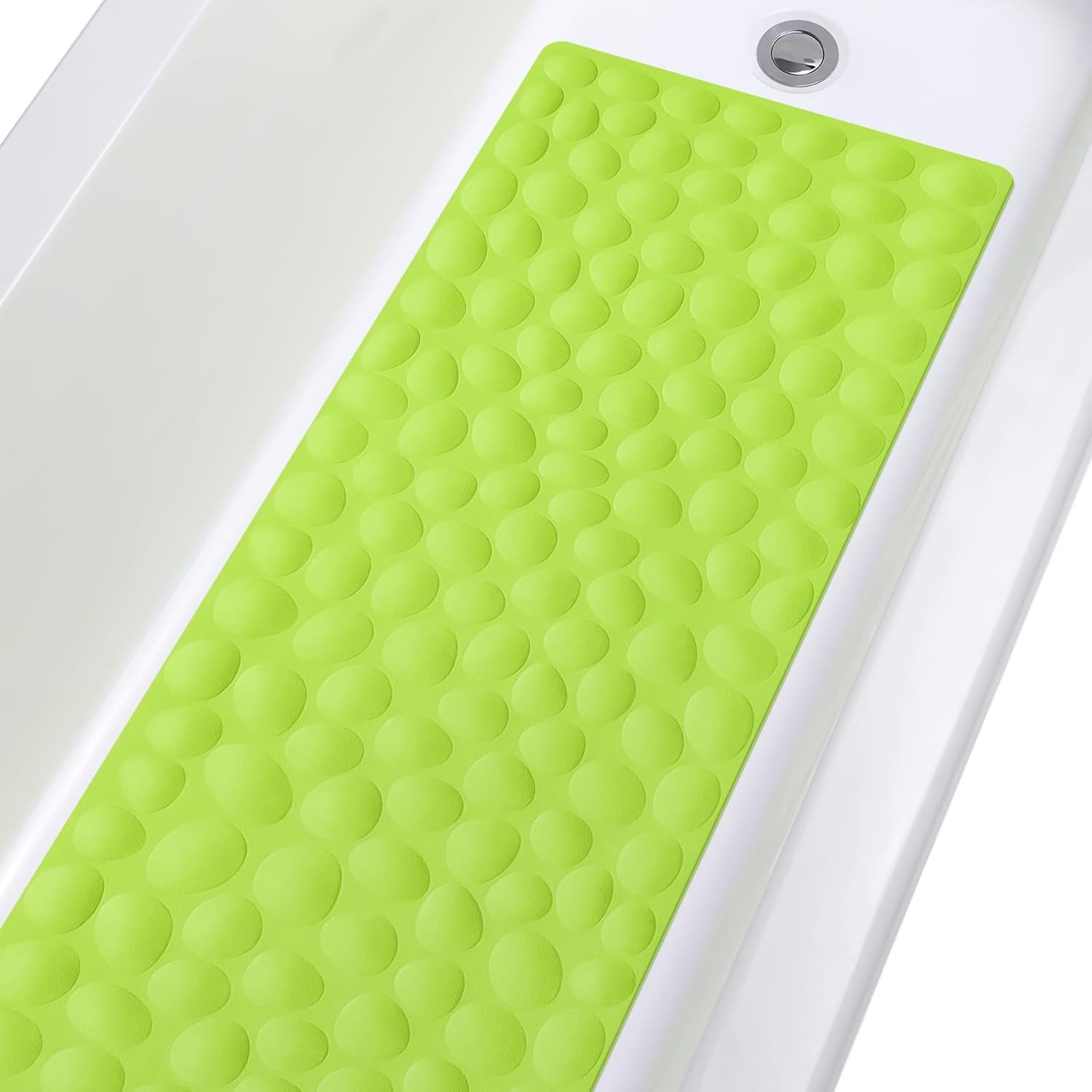 Non-Slip Bathtub Mat OTHWAY Soft Rubber Bathroom Bathmat with Strong Suction Cups (Green, 16x40 inch)