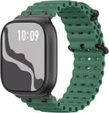 Astorgos Correa Ocean Band Mejorada Compatible con Apple Watch Ultra 3/2/1 49mm, S11/S10 46mm, 9/8/7 45mm, SE/6/5/4 44mm, 3/2/1 42mm | Conector Metálico Transpirable | Negro/Verde