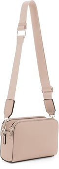 Bolsos cruzados para mujer, bolso cruzado pequeño de moda con triple cremallera para cámara con correa ancha para guitarra