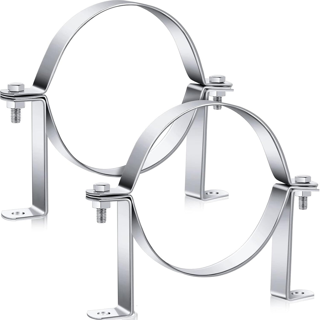 2 Pcs 6 Inch B Vent Wall Strap Round Gas Vent Pipe Strap Rigid Split Ring Hanger