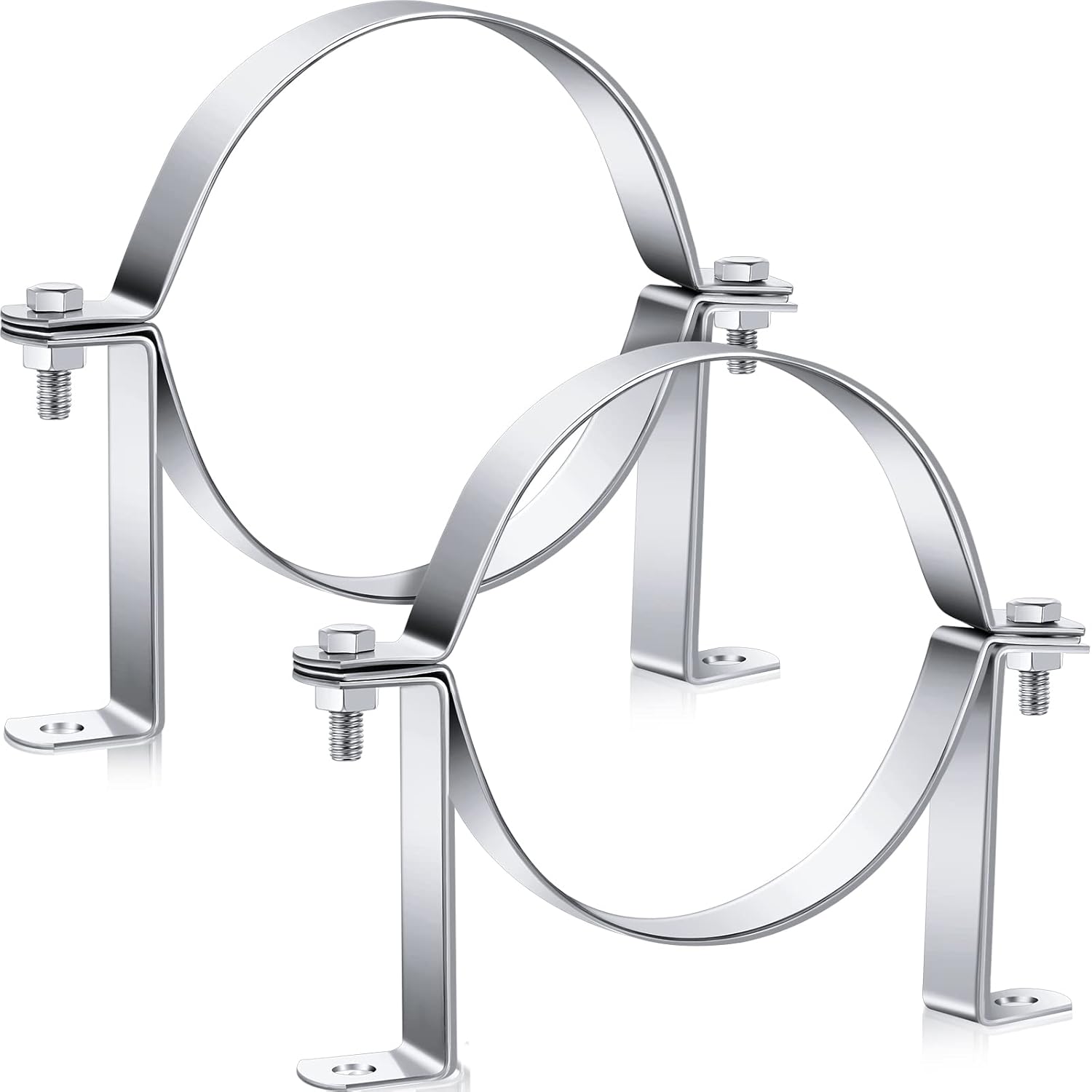2 Pcs 6 Inch B Vent Wall Strap Round Gas Vent Pipe Strap Rigid Split Ring Hanger