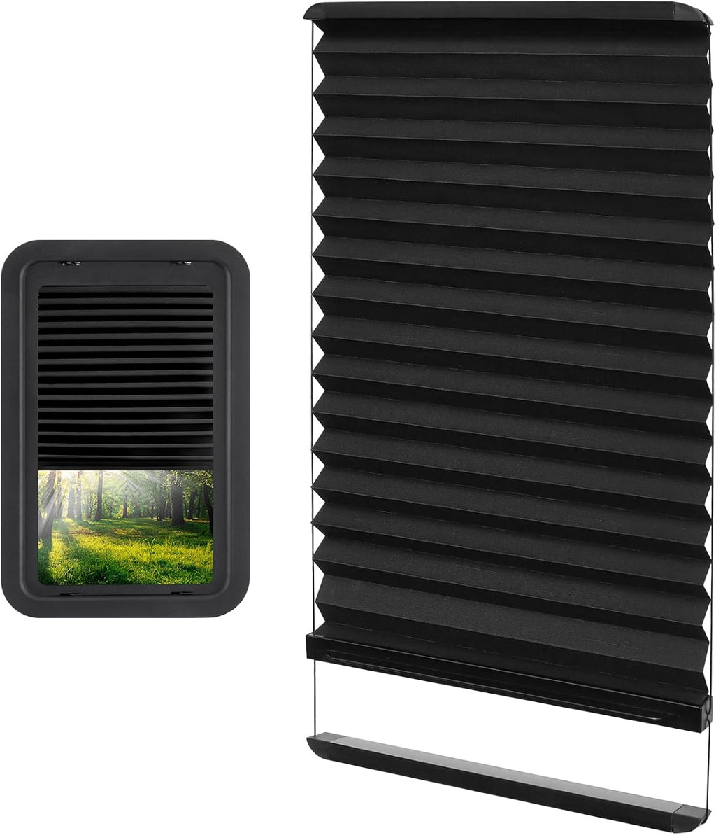 Cortina Plisada Delgada de Repuesto para RV | Compatible con Puertas de Entrada Lippert Preparadas | 12 x 21 Pulgadas | Persiana para Camper y Trailer