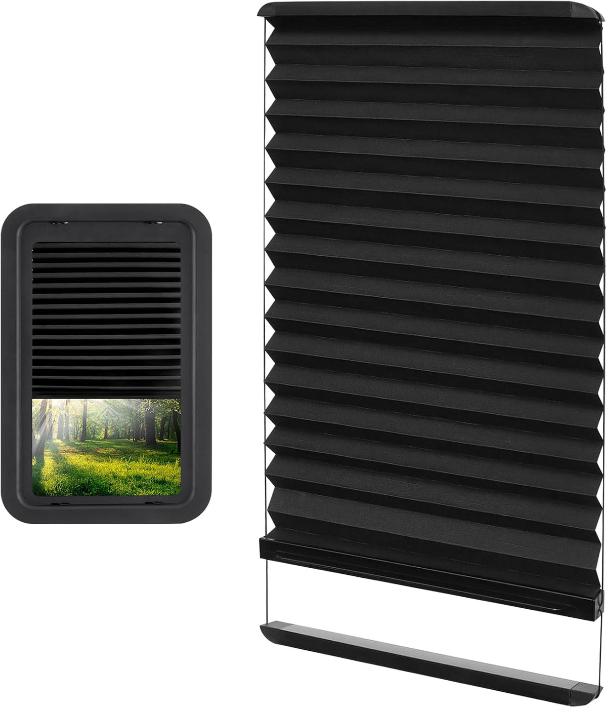 Cortina Plisada Delgada de Repuesto para RV | Compatible con Puertas de Entrada Lippert Preparadas | 12 x 21 Pulgadas | Persiana para Camper y Trailer