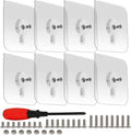 Tornillos Adhesivos Sin Perforar x8 — Ganchos de Pared para Baño, Cocina y Almacenamiento