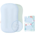 Fundas impermeables orgánicas para tumbonas de bebé (paquete de 2) | 100 % algodón con certificación GOTS | Funda extraíble con forro impermeable | Lavable y seca a máquina (solo la funda) (azul y verde) 
