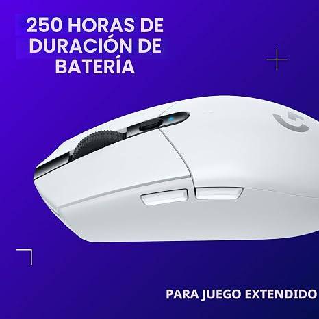 Logitech G305 Lightspeed - Mouse inalámbrico para juegos, color blanco | 12,000 DPI, ligero, 6 botones programables