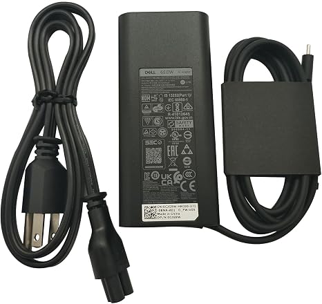 Cargador para portátil de 65 W USB-C, adaptador de CA con cable de alimentación, LA65NM190, HA65NM190, DA65NM190, HKA65NM200, negro