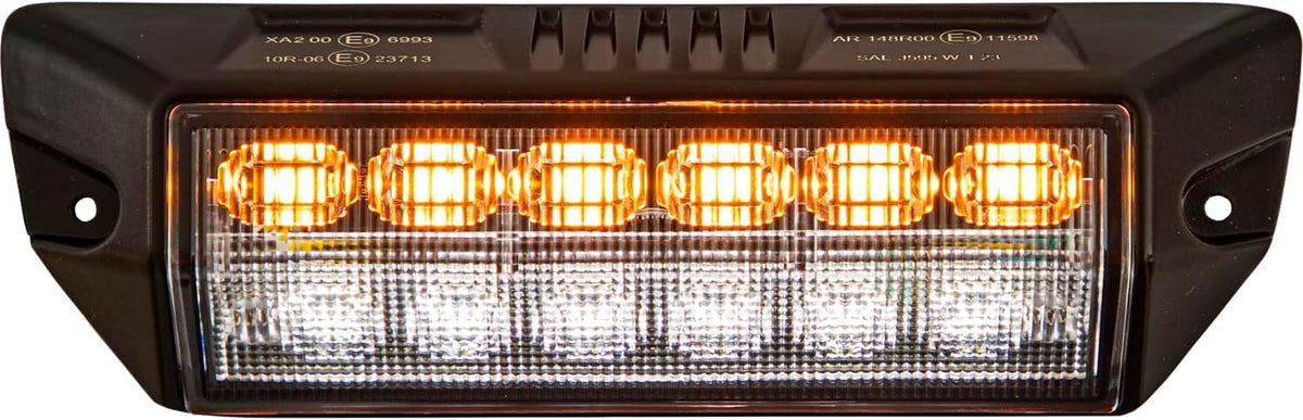 Buyers Products 1492245 Luz LED combinada para escena con luz estroboscópica ámbar y luz de inundación transparente, conexión de corte recto, dos luces en una, luces para vehículos de emergencia