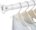 Barra de Clóset Ajustable para Colgar Ropa | Extensible de 43 a 213 cm, Servicio Pesado, Diámetro 3.3 cm, Barra Metálica para Armario, Lavandería, Dormitorio y RV, Blanca