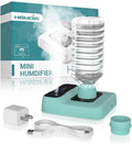 Humidificador de viaje, pequeño humidificador portátil para plantas, dormitorio, oficina, hotel o automóvil, 5000 mAh, funciona con batería, mini humidificadores de niebla fría, silencioso 23