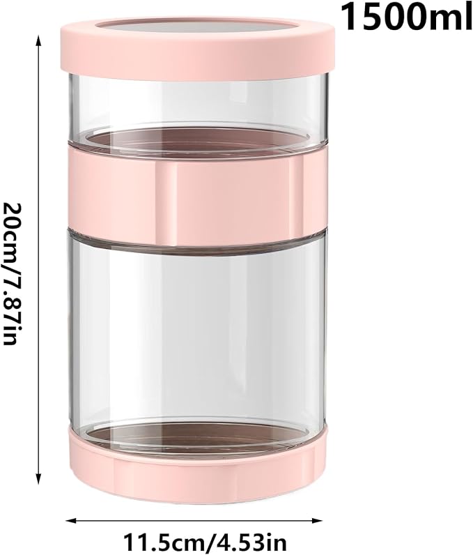 Tarros de pepinillos – Dispensador de pepinillos – Tapa de silicona Botella de vidrio reversible Separación en seco húmedo ancha antideslizante para preparar dulces, yogur, miel preparación de