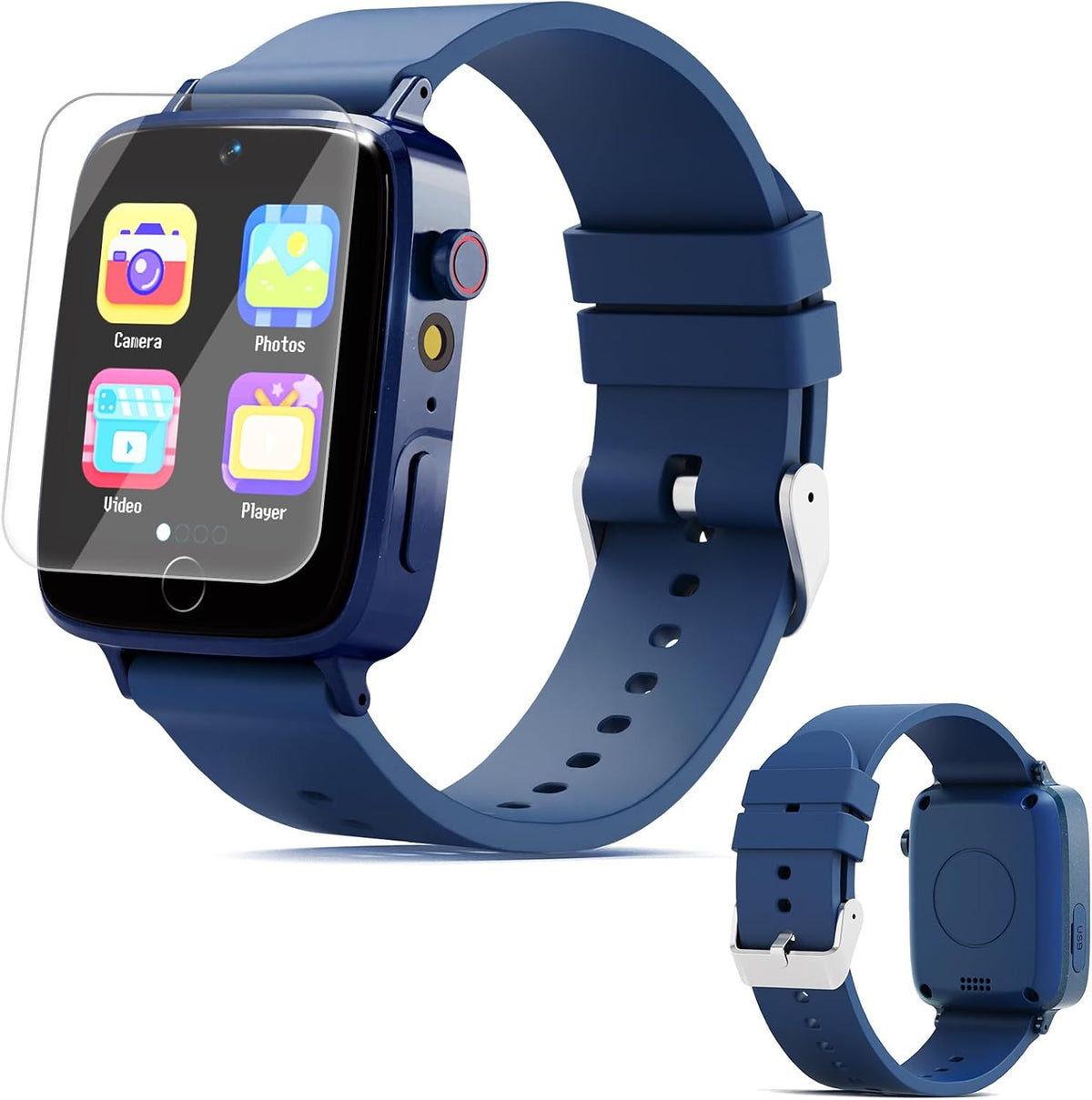 SOLO VIENE EL RELOJ SIN ACCESORIOS-Reloj inteligente para niños con 26 juegos de rompecabezas, pantalla táctil HD, cámara, reproductor de música, despertador, calculadora, podómetro y tarjeta de aprendizaje.