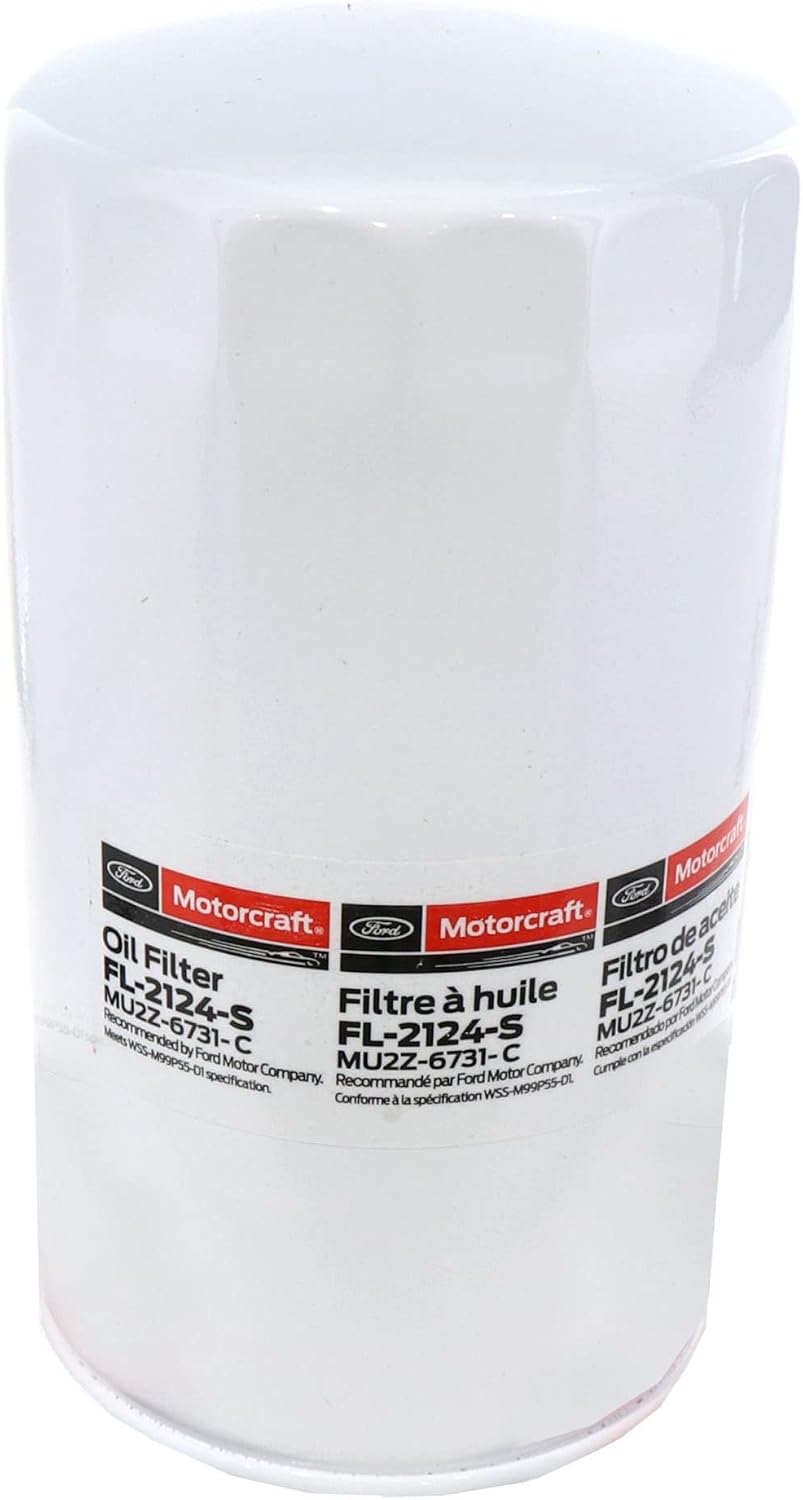 Filtro de aceite de motor Motorcraft - FL-2124-S (Reemplaza a FL-2051-S/FL-2051) (Repuesto original para vehículos Ford: (Super Duty: 11-26 F-250/F-350/F-450, 11-25 F-550, 21-25 F-600) y (16-19 y 21-26 F-650/F-750))