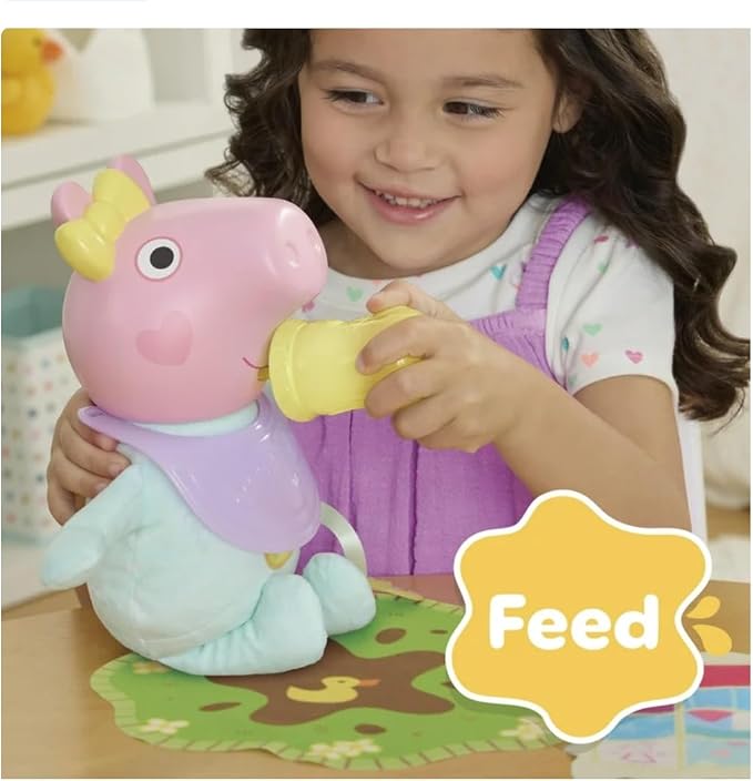 ⚠️ DEFECTO EN OJO – Ver fotos | Muñeca Bebé Interactiva Baby Evie de Peppa Pig con Accesorios y Más de 20 Sonidos