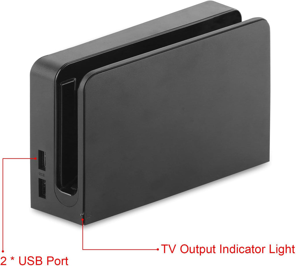 Dock Station 3 en 1 para Nintendo Switch y Switch OLED – Salida HDMI 1080p con Cargador AC