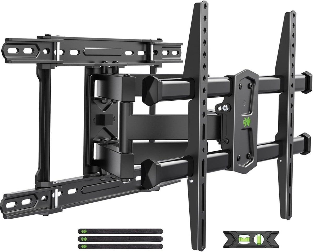 Soporte Pared Televisor USX MOUNT 107-213 cm Hasta 50 kg Inclinación Giro Extensión Brazos Articulados Duales VESA Máximo 600x400 mm Postes Madera 20-61 cm