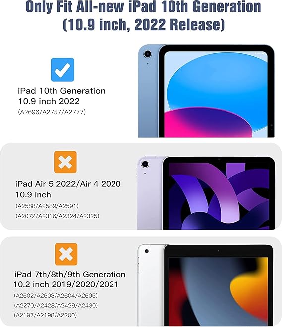 Funda para iPad de 10.ª generación para niños, funda para iPad 10.9, [correa para el hombro] [mango ligero] Fundas protectoras para niños a prueba de golpes para iPad de 10.9 pulgadas 2022 (10.ª generación), color morado