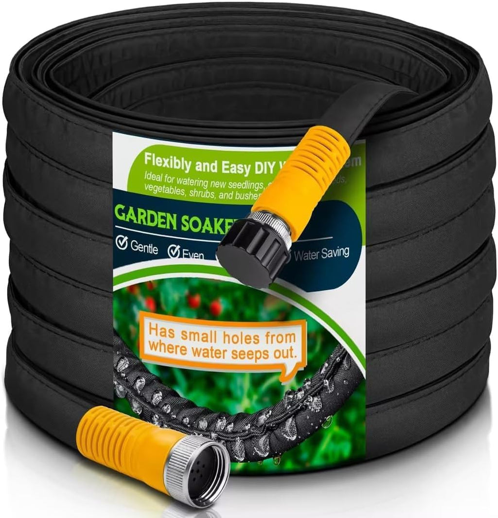Manguera de Riego por Goteo Plana LAVEVE 30,5 m (100 pies) – Pack de 2 x 15,2 m, Antiescapes para Jardín y Huerto
