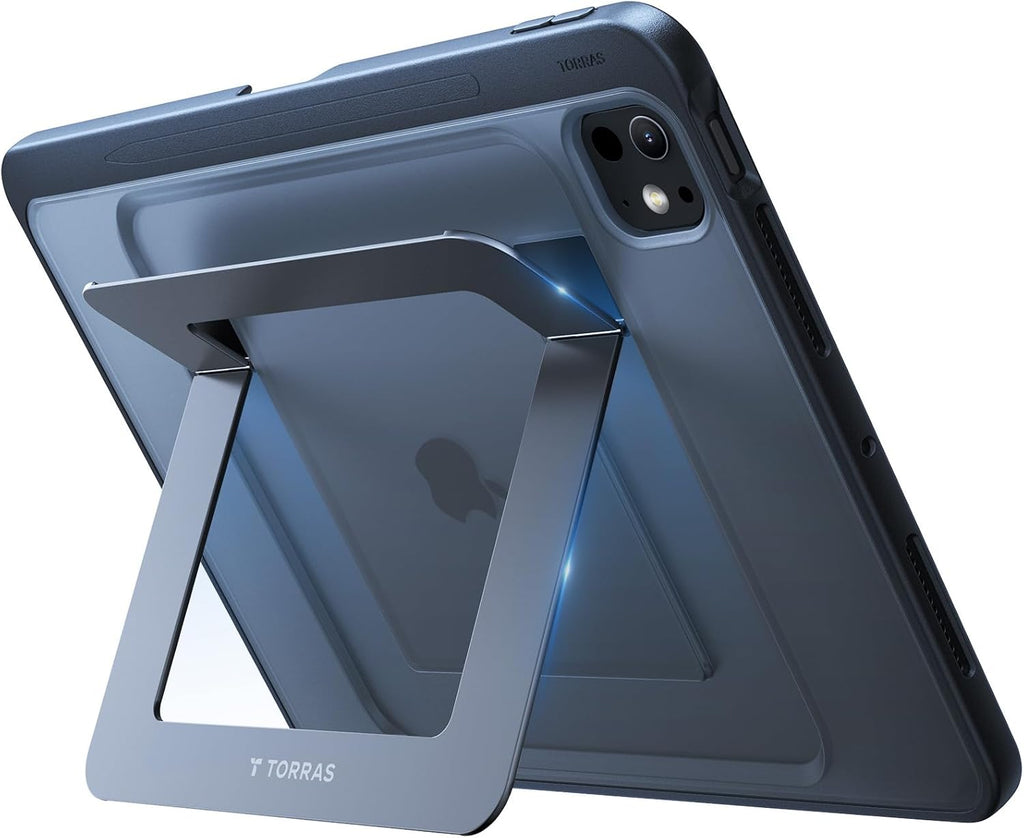 TORRAS for iPad Pro 12.9 inch Case 2022 M2 & 2021 M1, Ultra Stable Stand, Multiple Adjustable Viewing Angles, Slim Protective Kickstand Cover, Translucent iPad Pro 12.9 Case with Pencil Holder, Black