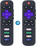 Paquete de 2 controles remotos de repuesto para Roku – TV, compatible con Roku Smart TV, controles remotos infrarrojos para TCL/Hisense/Sharp/Philips/Onn/Element/Insignia Roku-TV (no apto para stick