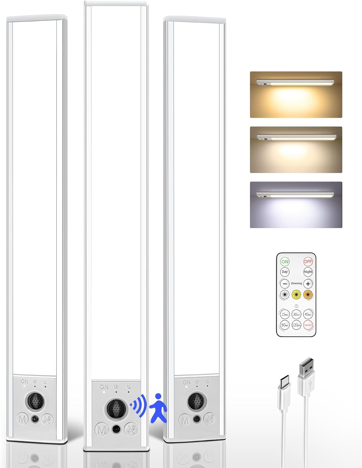 Luces LED Recargables con Sensor de Movimiento EZVALO 3 Pack – 3 Temperaturas, Regulables y Magnéticas (Copia)