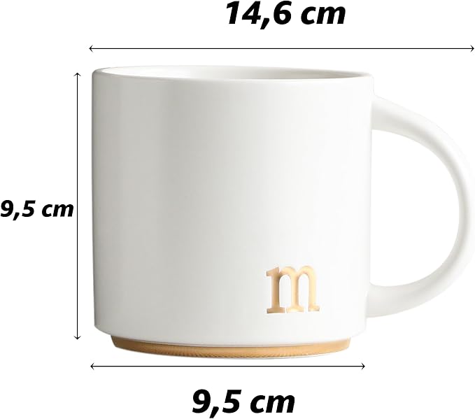 COLLECTIVE HOME - Tazas de cerámica con monograma, tazas de café con inicial dorada de 15 onzas, elegantes tazas de té del alfabeto, elegante taza personalizada con caja de regalo, tazas de lujo para