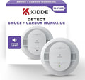 Kidde Detector de humo y monóxido de carbono con alertas de voz | Batería sellada de 10 años | Alarma combinada | Sensor fotoeléctrico | Alarma de CO | Fácil instalación | Modelo 30CUD10-V |