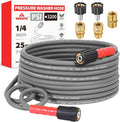 Manguera YAMATIC para Hidrolavadora 25 Pies 1/4" Antienredos – 3600 PSI, Conector M22-14mm con Adaptadores 3/8", Gris