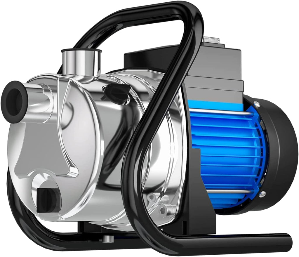 Bomba de Transferencia de Agua PANRANO – 110V, 1.6HP, 1800GPH, Eléctrica Portátil para Pozo Profundo, Drenaje de Piscina, Riego Agrícola y Lagos