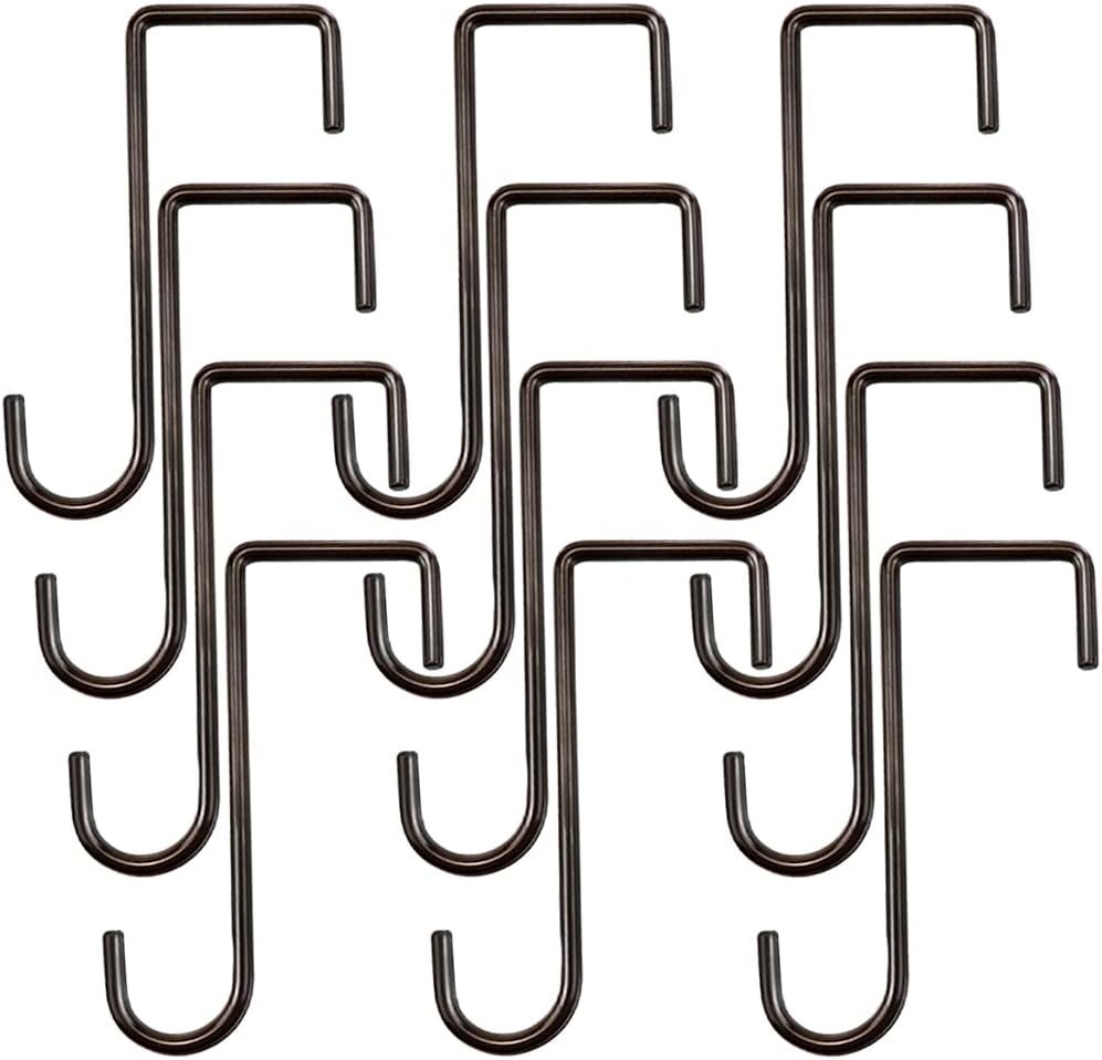 Ganchos para Cerca HiGift Pack 12 – Vinilo 2x6", Acero con Recubrimiento en Polvo para Pérgola, Plantas, Comederos Pájaros y Luces Exterior