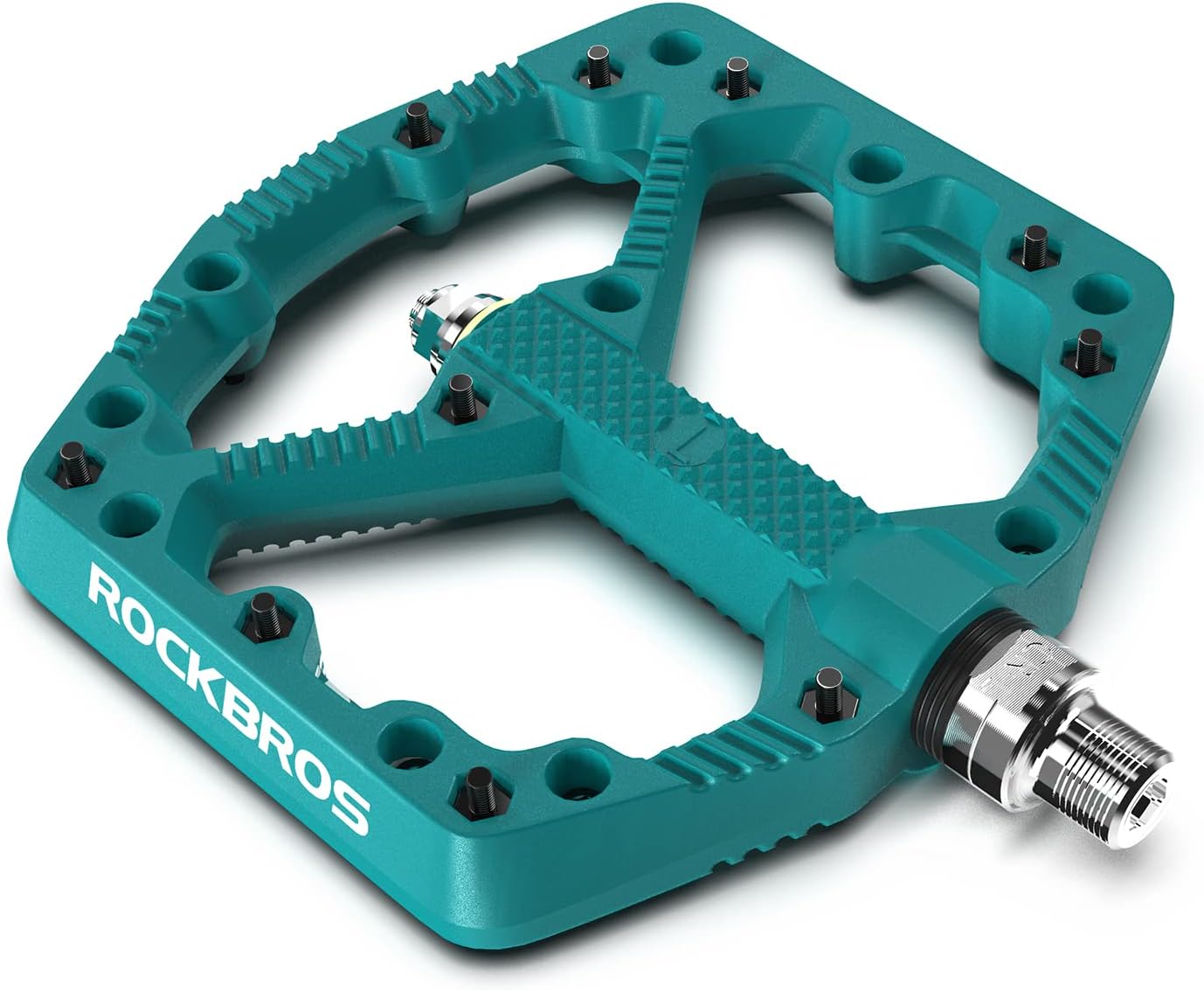 ROCKBROS Mountain Bike Pedals Flat MTB Pedals Nylon Fiber Bicycle Platform Pedals for Road Mountain BMX MTB Bikes Blue