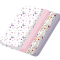 Sábanas ajustables Bimocosy Pack and Play, paquete de 4, sábanas para minicuna Pack n Play de 96,5 x 66 cm para niños y niñas, sábanas suaves y elásticas para colchón de corralito Graco Pack n Play, diseño Butterfly Meadow