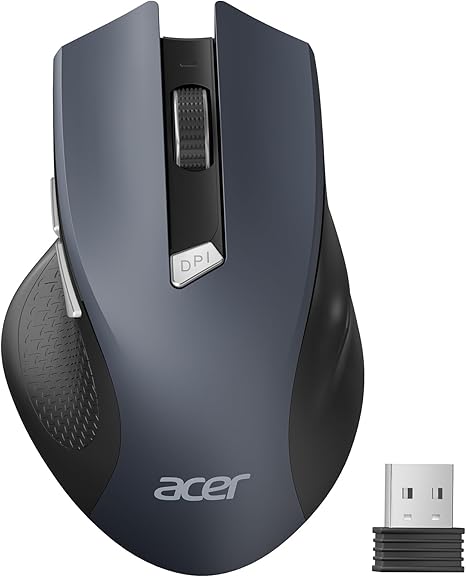 Acer ratón inalámbrico para portátil, ratón de computadora de 2.4GHz 3 niveles de DPI ajustables