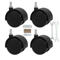 Aexit Ruedas para silla de oficina de 5/16 "x 5/8" vástago roscado de nailon de 2 pulgadas, ruedas giratorias de doble placa de ruedas 2 piezas