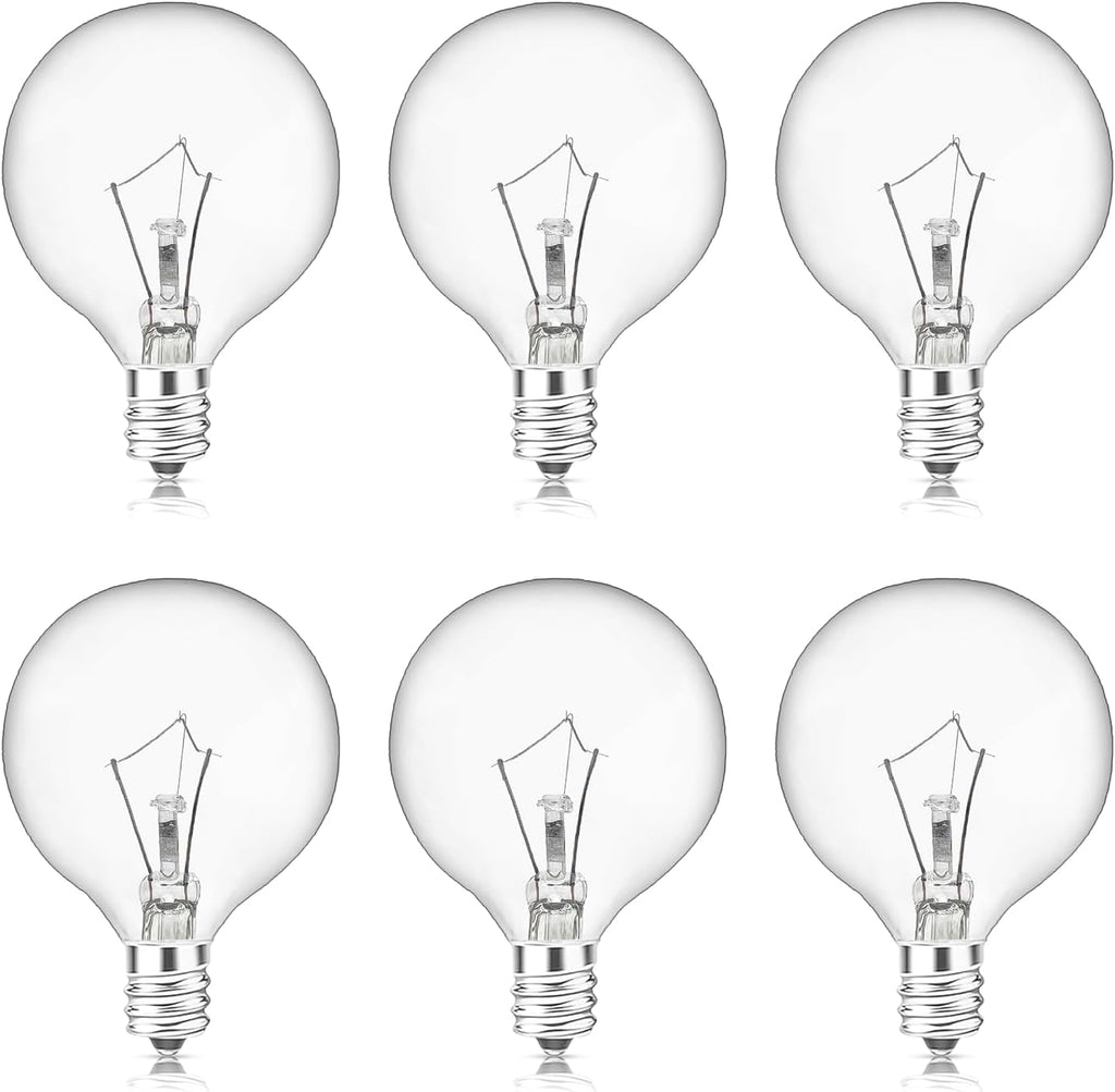 MEQIQTEK Pack 6 Bombillos 25W para Warmer de Cera – Repuesto G16 1/2 para Scentsy y Calentadores de Vela