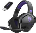 NUBWO Wireless Gaming Headset with Mic for Ps5 Ps4 PC, Zero Interference, 100-Hour Battery All-Day Play, 23ms Sync​ for Fortnite & Call of Duty/FPS Gamers, Triple Mode All Devices Compatible - Purple