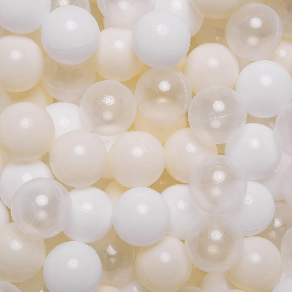 INCOMPLETO-Pelotas para Piscina de Pelotas GOGOSO | A Prueba de Aplastamiento y No Tóxicas | para Bebés y Niños | Pack de 170 Piezas de 2.2 Pulgadas | Blanco+Beige+Transparente