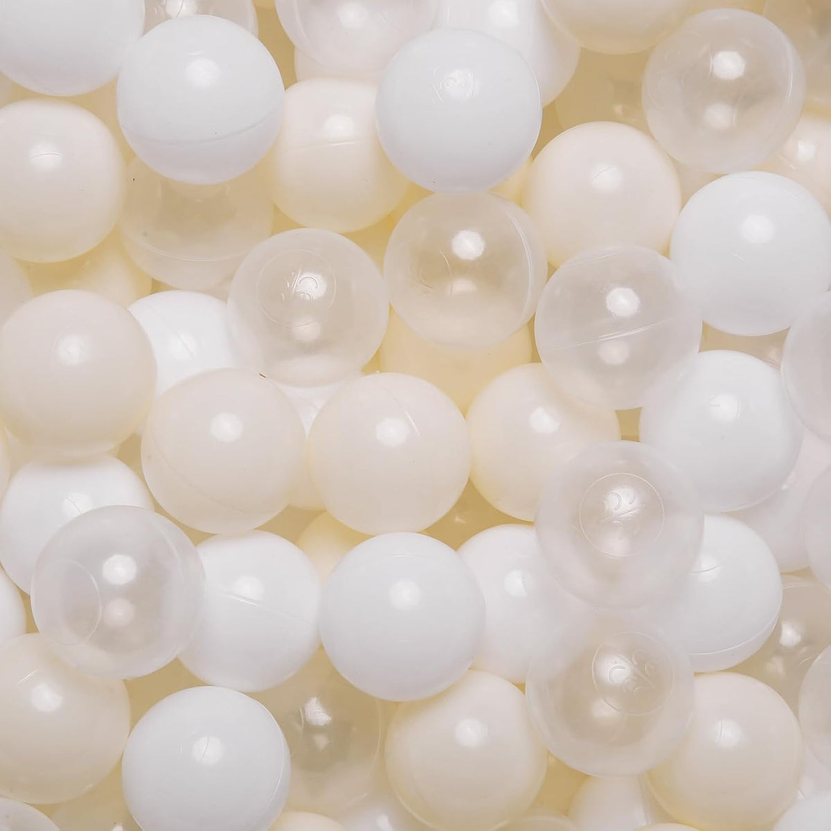 INCOMPLETO-Pelotas para Piscina de Pelotas GOGOSO | A Prueba de Aplastamiento y No Tóxicas | para Bebés y Niños | Pack de 170 Piezas de 2.2 Pulgadas | Blanco+Beige+Transparente