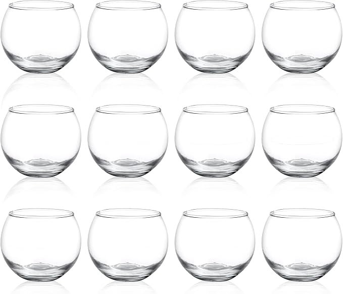 PINIWON 12 portavelas redondos de vidrio transparente para velas votivas