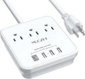 Cruise Essentials, NUOZHI - Regleta de alimentación de 6 pies con 3 salidas y 4 puertos USB (1 USB C), regleta sin protección contra sobretensiones para cruceros, viajes, oficina en casa