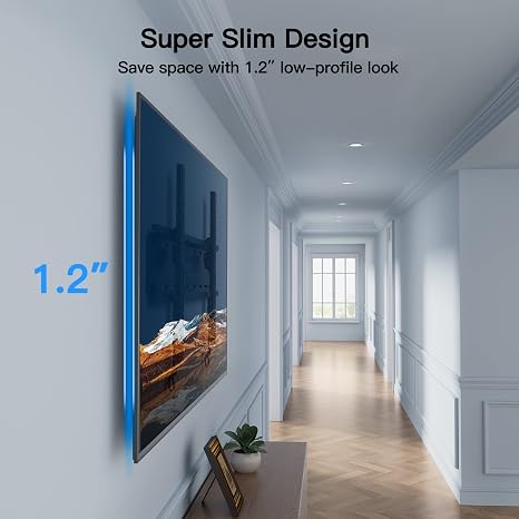 PERLESMITH Soporte de pared inclinable para TV de perfil bajo para la mayoría de televisores LED LCD OLED de 23 a 60 pulgadas, pantalla plana de plasma con VESA 15.748 x 15.748 in, peso de hasta 115
