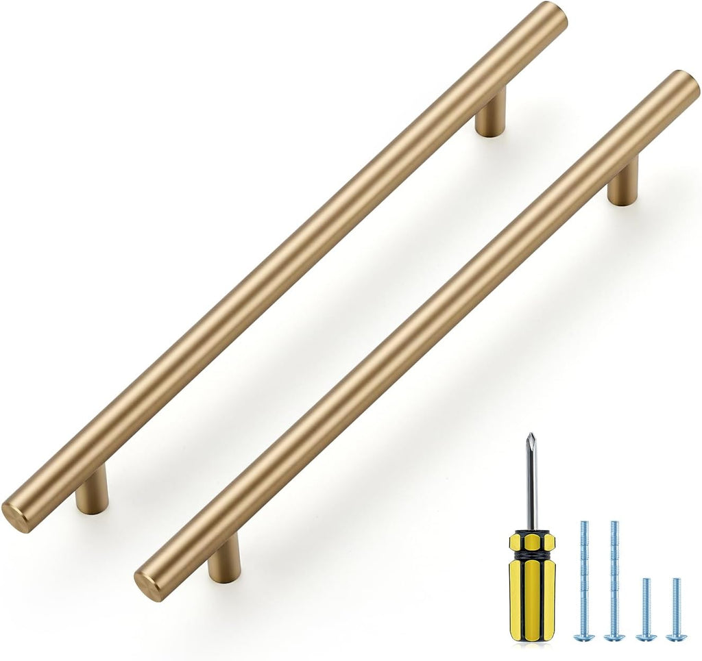 Ravinte Pack 20 Jaladores de Cocina Bronce Champagne | Centro 7-1/2'', Acero Inoxidable para Gabinetes, con Destornillador
