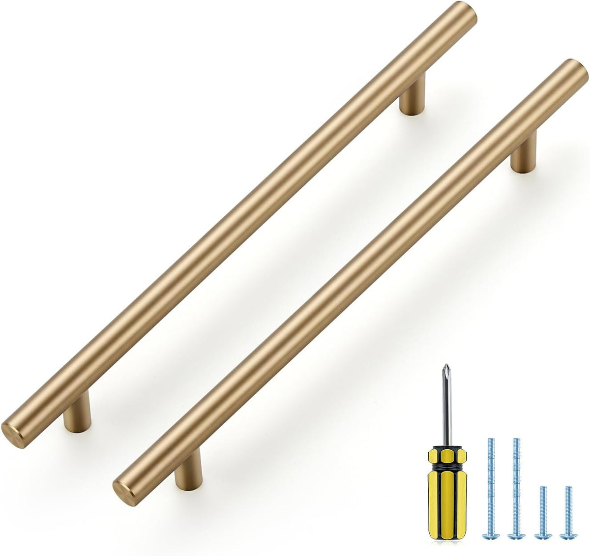 Ravinte Pack 20 Jaladores de Cocina Bronce Champagne | Centro 7-1/2'', Acero Inoxidable para Gabinetes, con Destornillador
