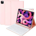 Funda con Teclado para iPad Air 11" M3/M2 y Air 5/4 Gen – Teclado Desmontable Magnético, Retroiluminación 7 Colores y Soporte para Pencil, Color Rosa