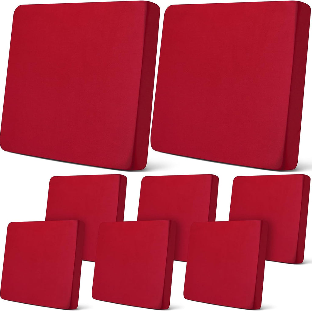 Fundas Elásticas para Cojines Newwiee | Pack 8 | Impermeables Lavables | Exterior Sofás Sillones Patio | Color Rojo Vino | 8 Unidades