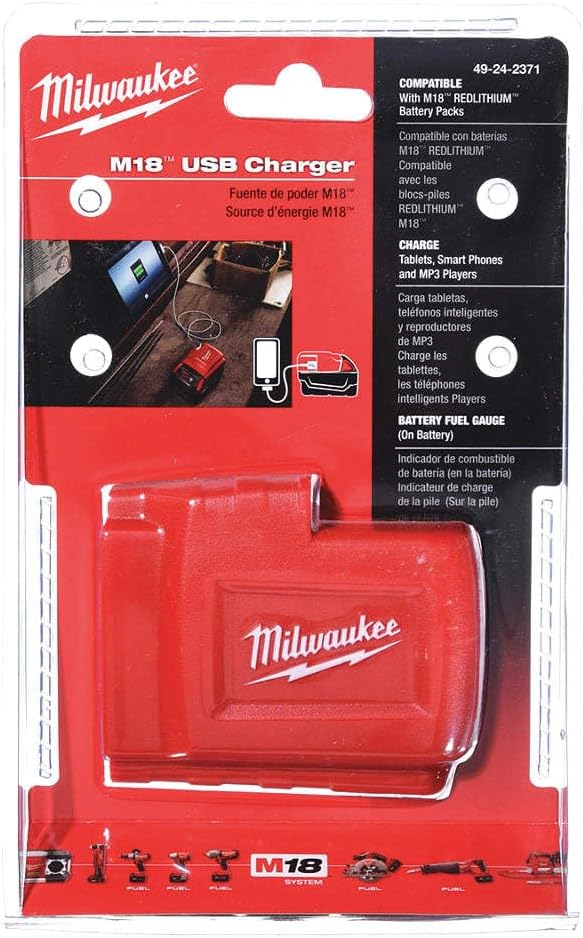 Milwaukee 49-24-2371 M18 Power Source – USB Charging Port, Compatible with M18 Compact & XC Batteries