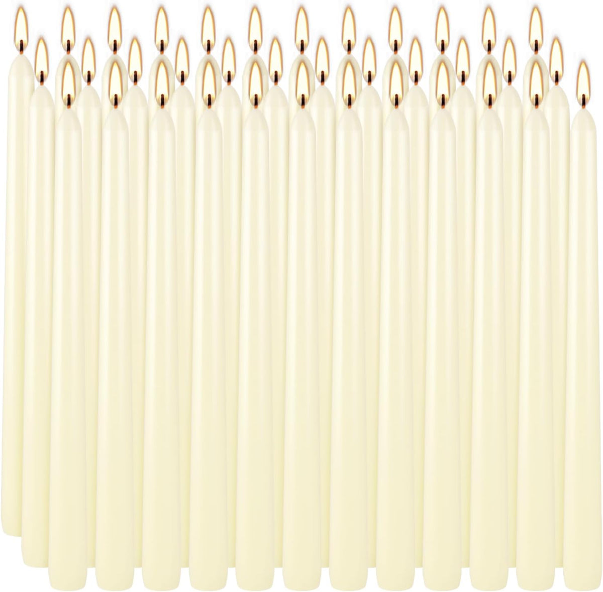 YOROXRG 36 Velas Conicas Marfil | 7-8 Horas de Duracion | Sin Humo, Sin Goteo, Sin Aroma | 0.8 x 10 Pulgadas para Bodas, Fiestas y Decoracion